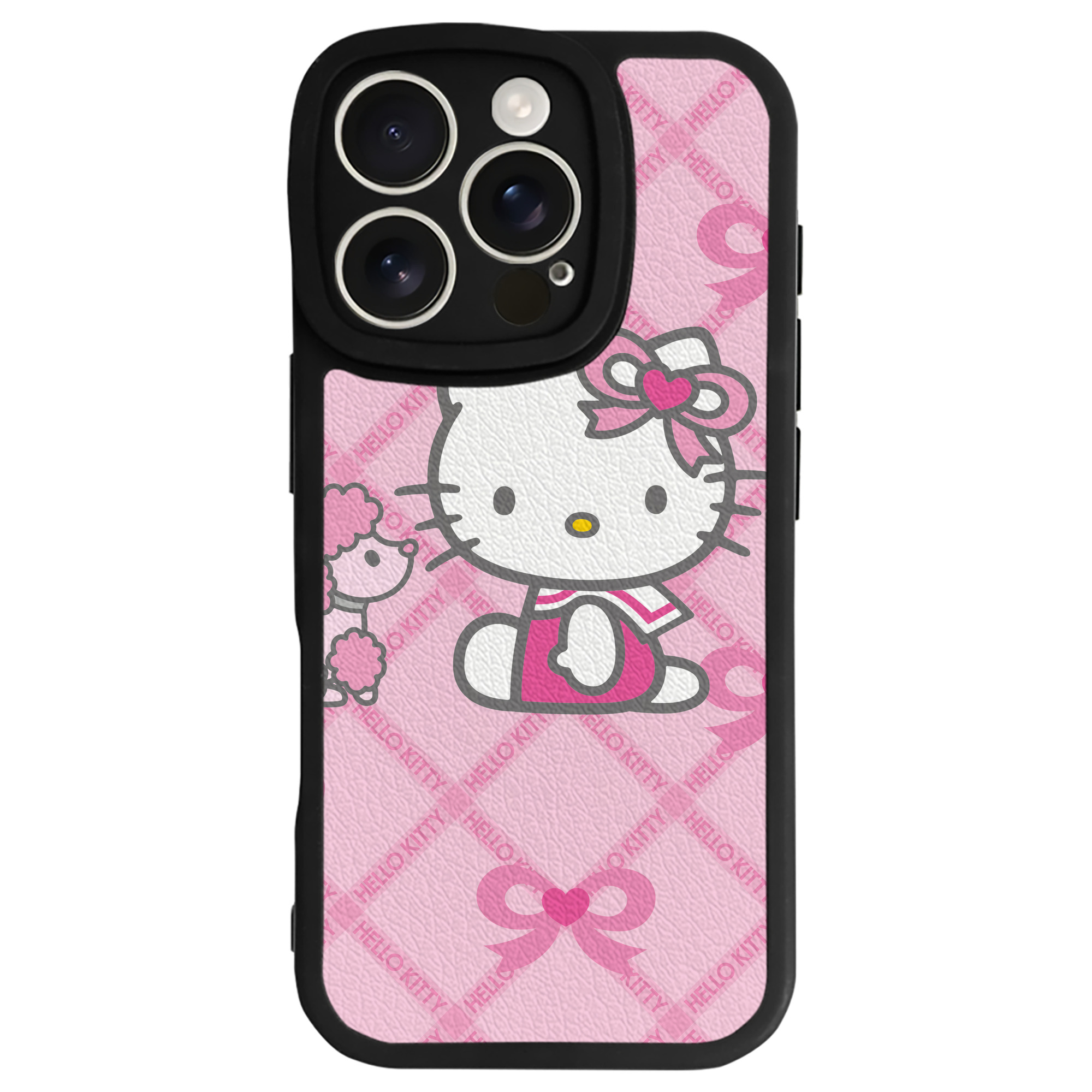 （画像用） Hello Kitty ハローキティ 【iPhone 16シリーズ対応】シリコンスマホケース（レザー調） 材質：シリコン